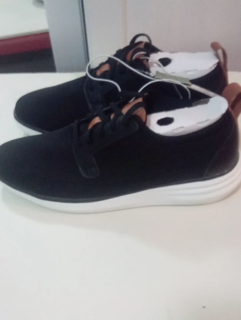 Goodfellow Men's Black Casual Lace-Up Sneakers with Brown Accent Sz 7 NWT $40